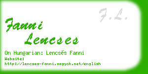 fanni lencses business card
