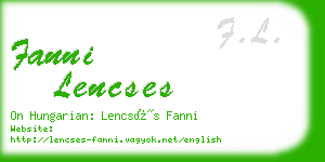 fanni lencses business card